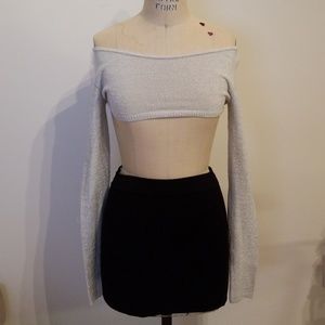 SOLD! Off shoulder stretch knit short crop top